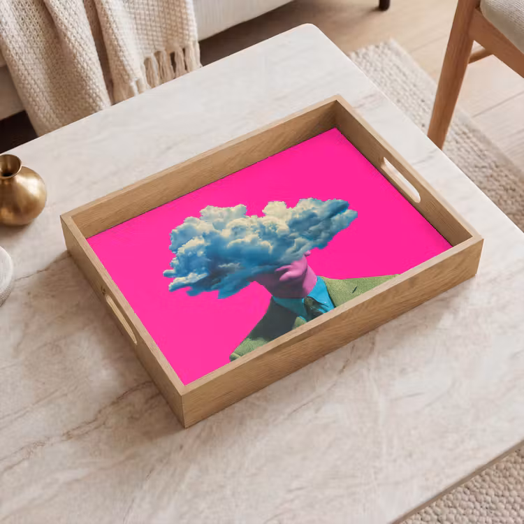 Tablett - Mann - Anzug - Wolke - Rosa — 2