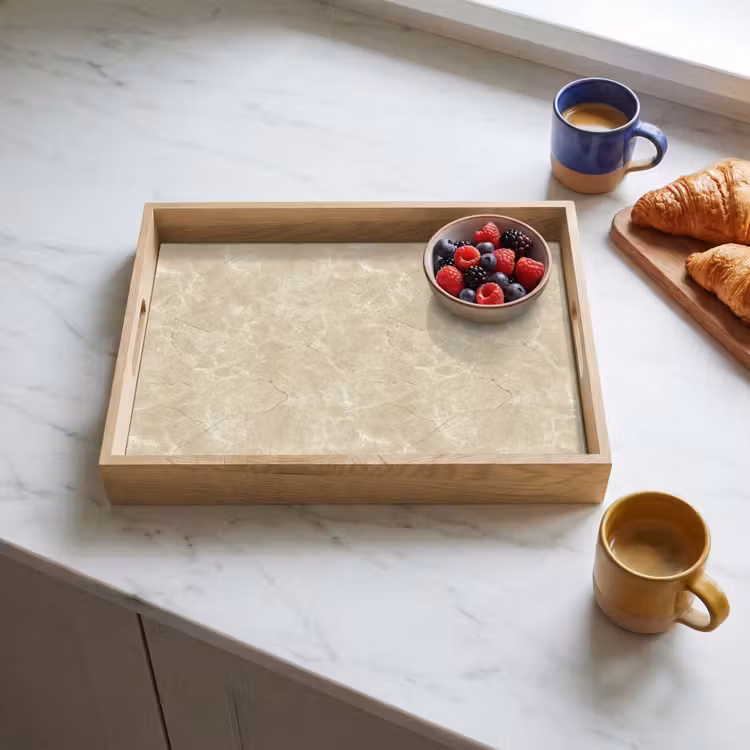 Tablett - Hellbeige - Marmor - Diffusionsäderung — 3