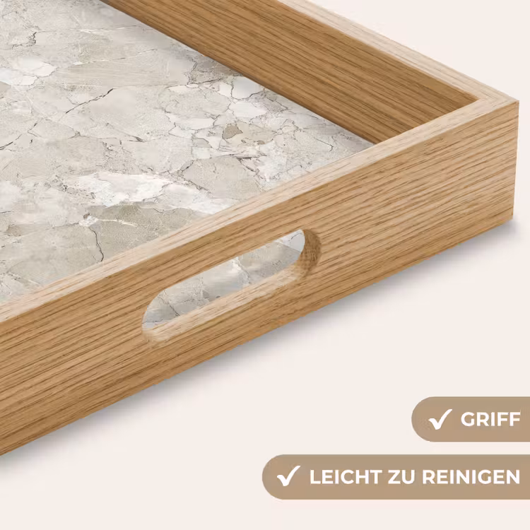 Tablett - Marmor - Grau - Adern — 8