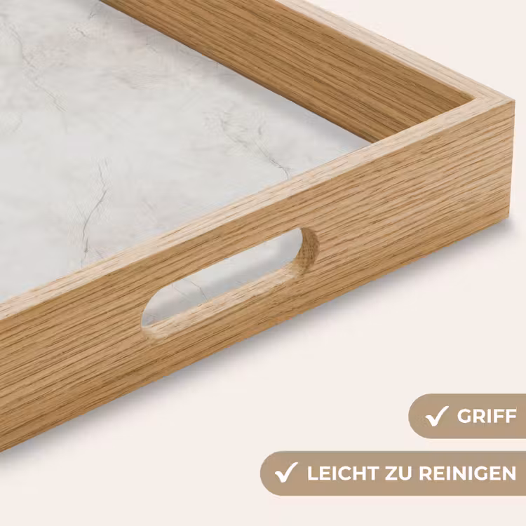 Tablett - Grau - Marmor - Adern — 8