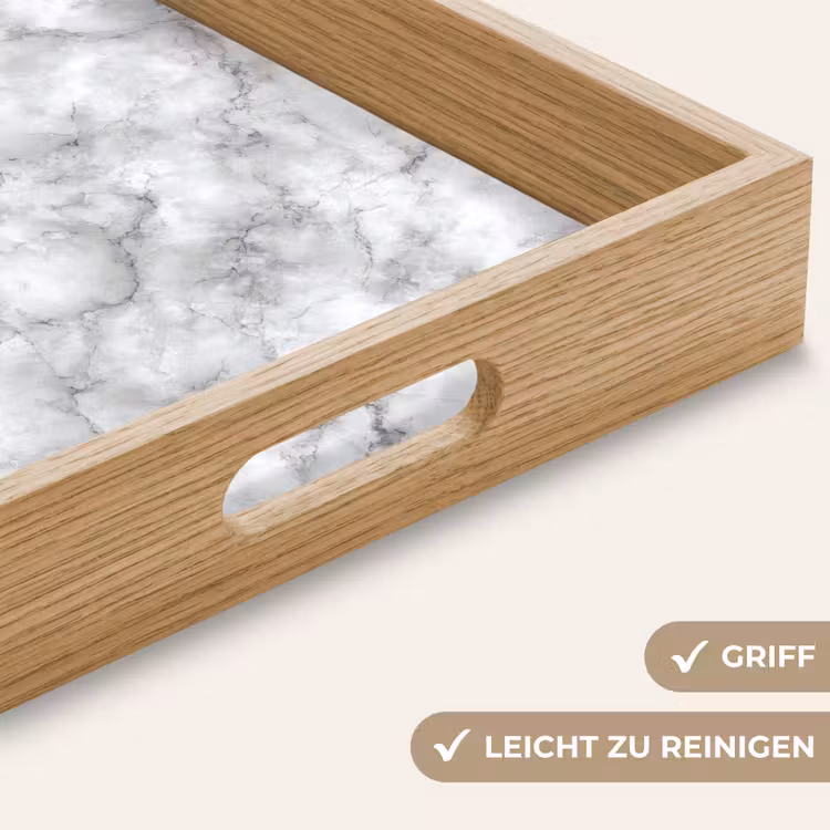 Tablett - Grau - Marmor - Klassisch - Adern — 8