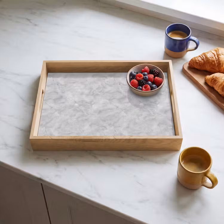 Tablett - Grau - Marmor - Matt — 3