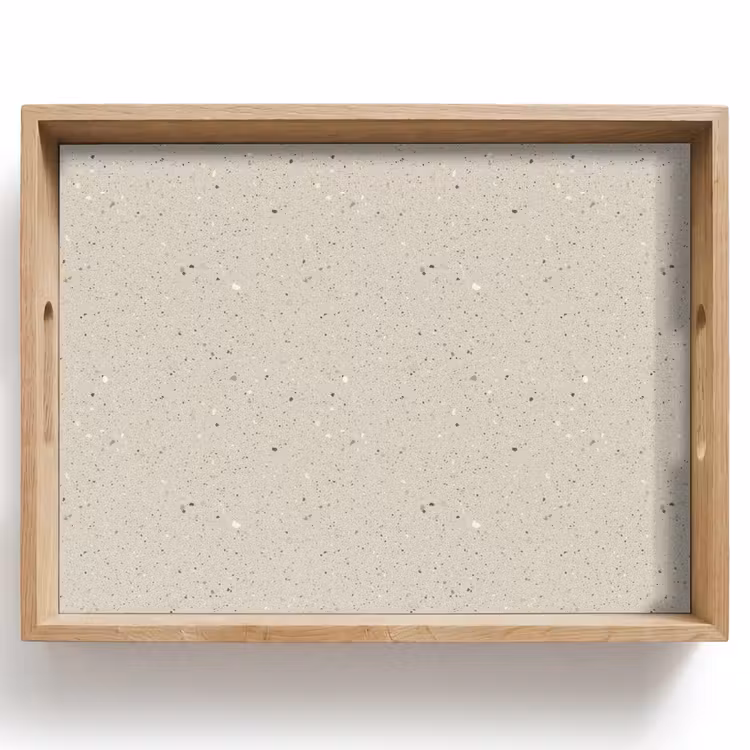 Tablett - Hellbeige - Terrazzo - Grau — 1