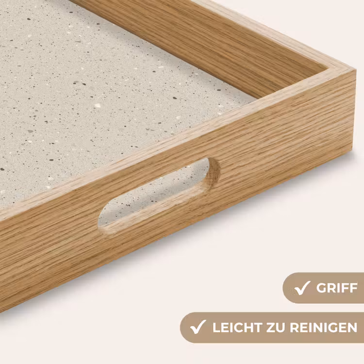Tablett - Hellbeige - Terrazzo - Grau — 8