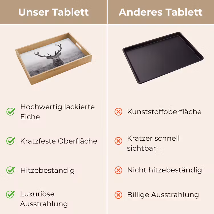 Tablett - Hirsch - Neblig - Schwarz - Weiß — 9
