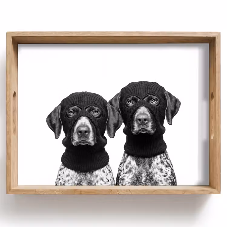 Tablett - Hunde - Balaclava - Schwarz - Weiß — 1