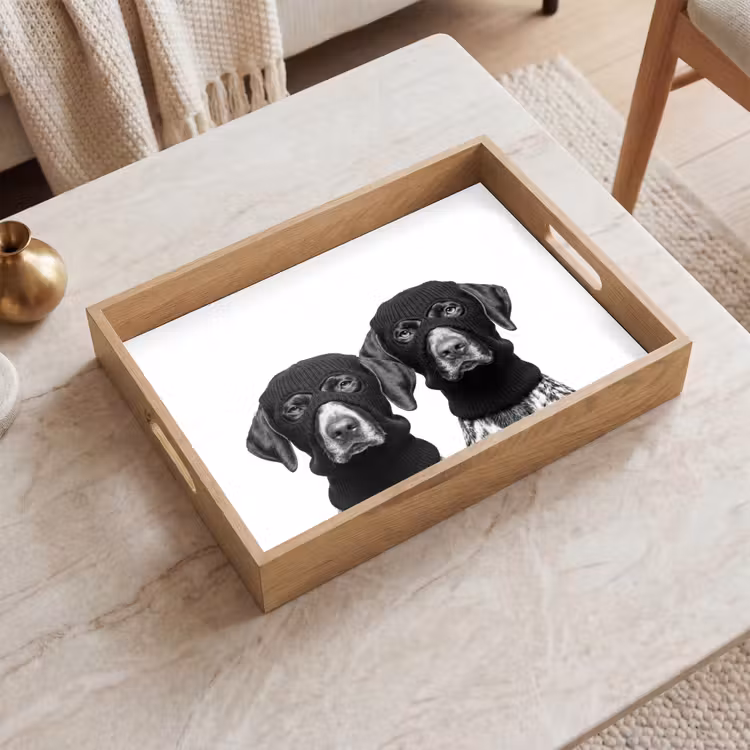 Tablett - Hunde - Balaclava - Schwarz - Weiß — 2