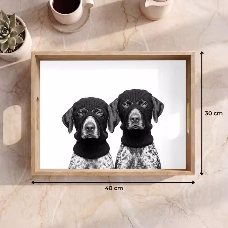 Tablett - Hunde - Balaclava - Schwarz - Weiß — 7