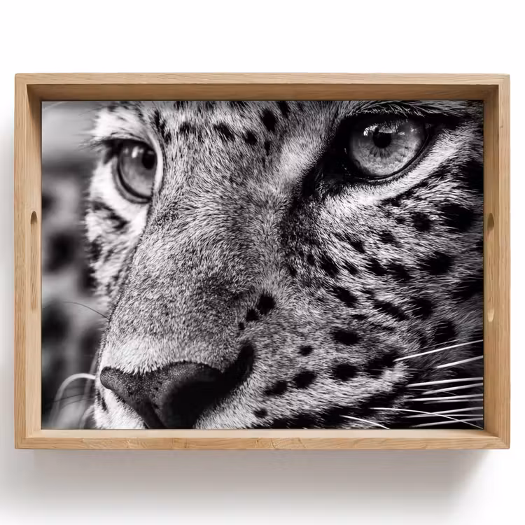 Tablett - Leopard - Schwarz - Weiß - Auge — 1