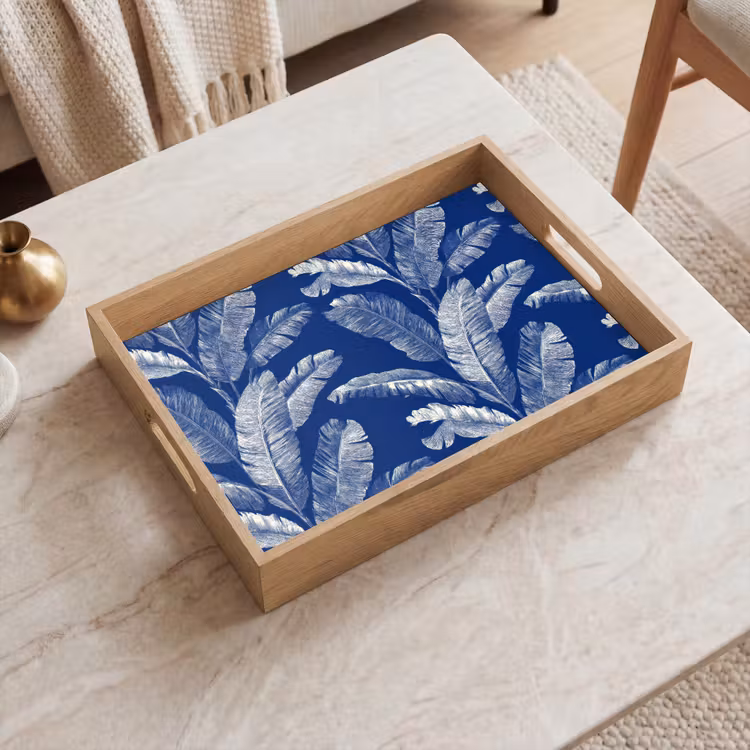 Tablett - Blatt - Palme - Blau — 2
