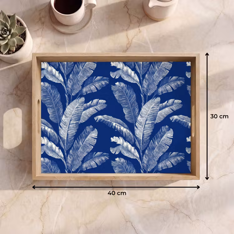 Tablett - Blatt - Palme - Blau — 7