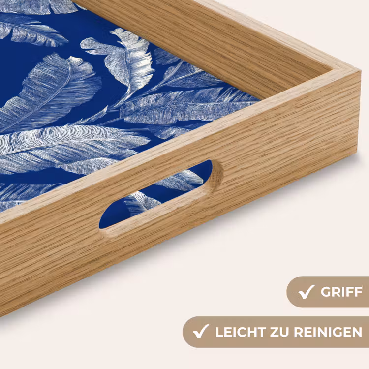 Tablett - Blatt - Palme - Blau — 8