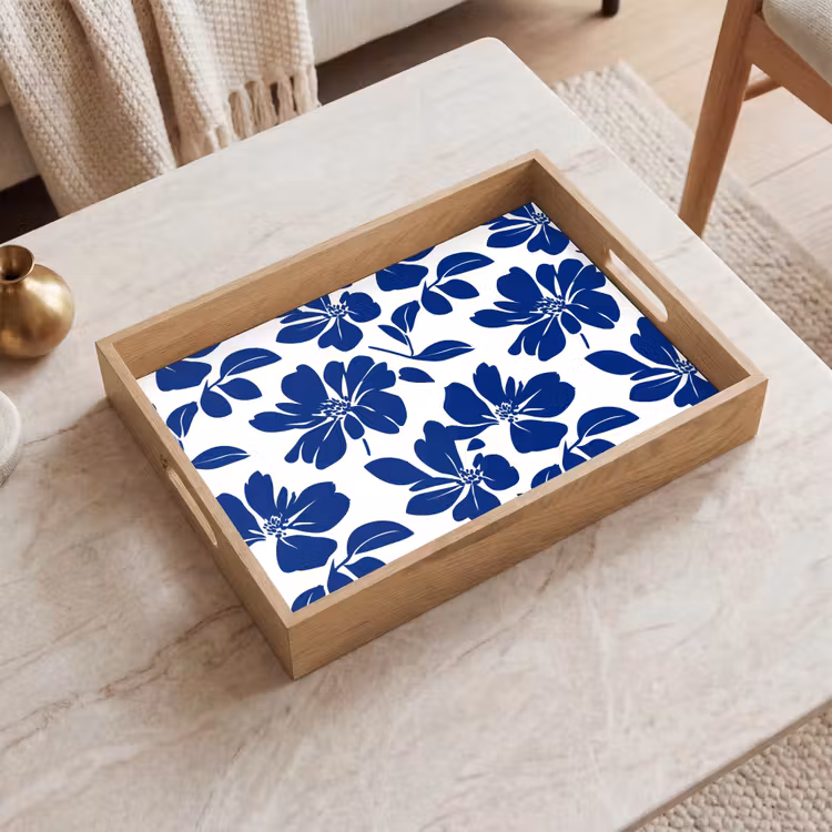 Tablett - Floral - Modern - Blau — 2