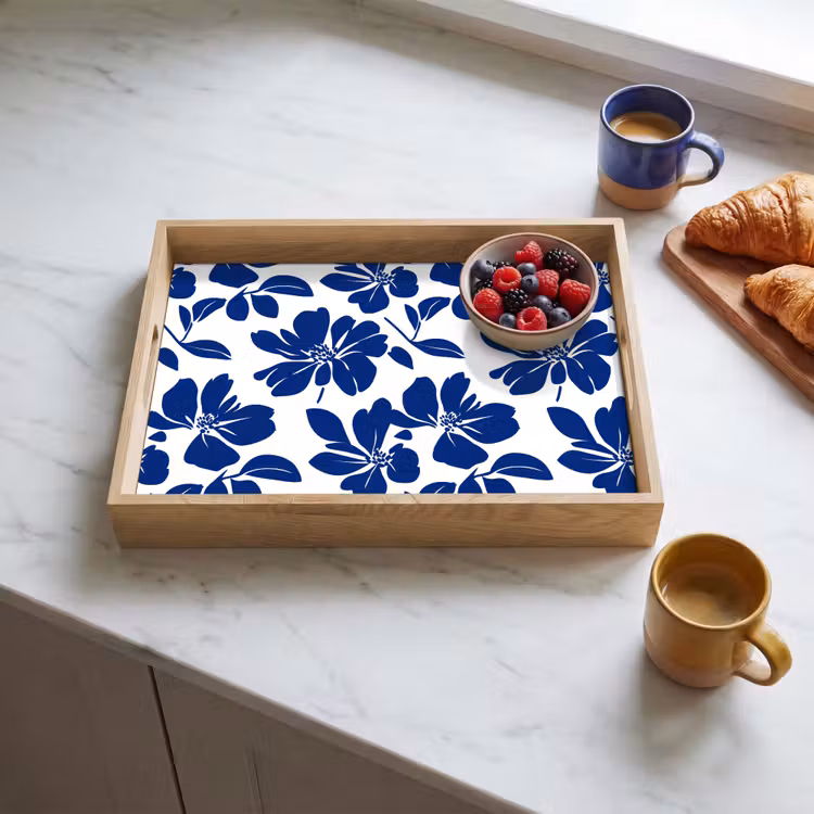 Tablett - Floral - Modern - Blau — 3