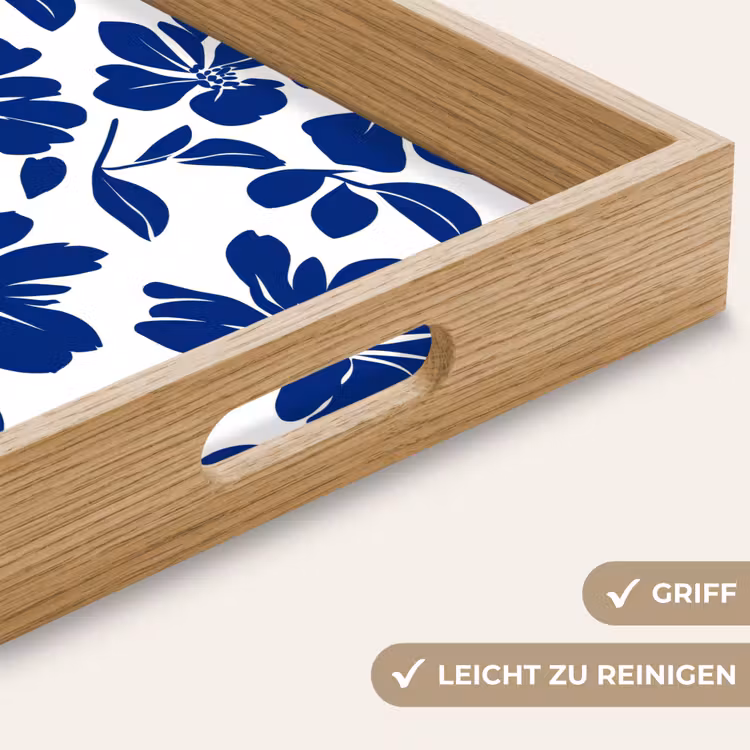 Tablett - Floral - Modern - Blau — 8