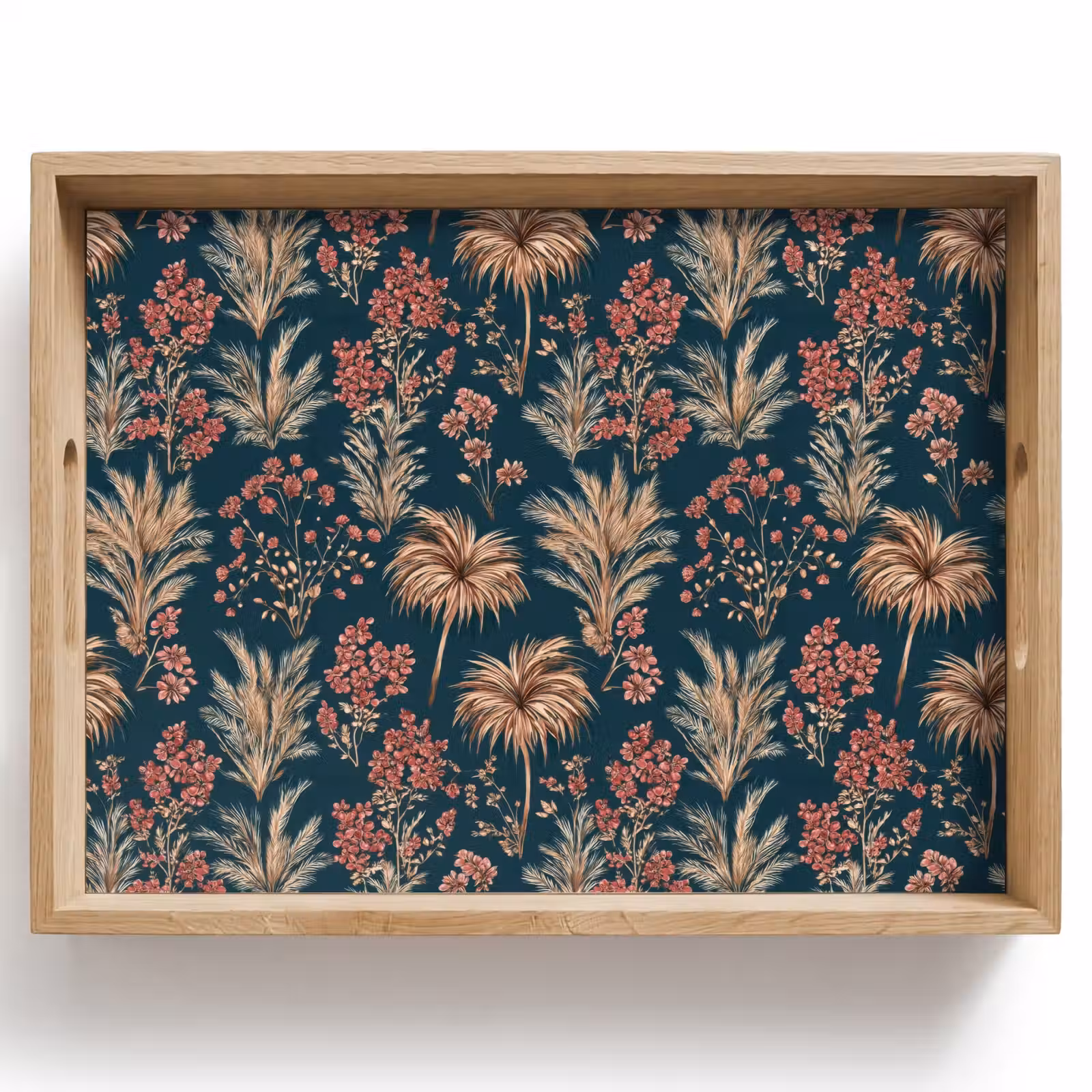 Tablett - Botanisch - Muster - Blau — 1