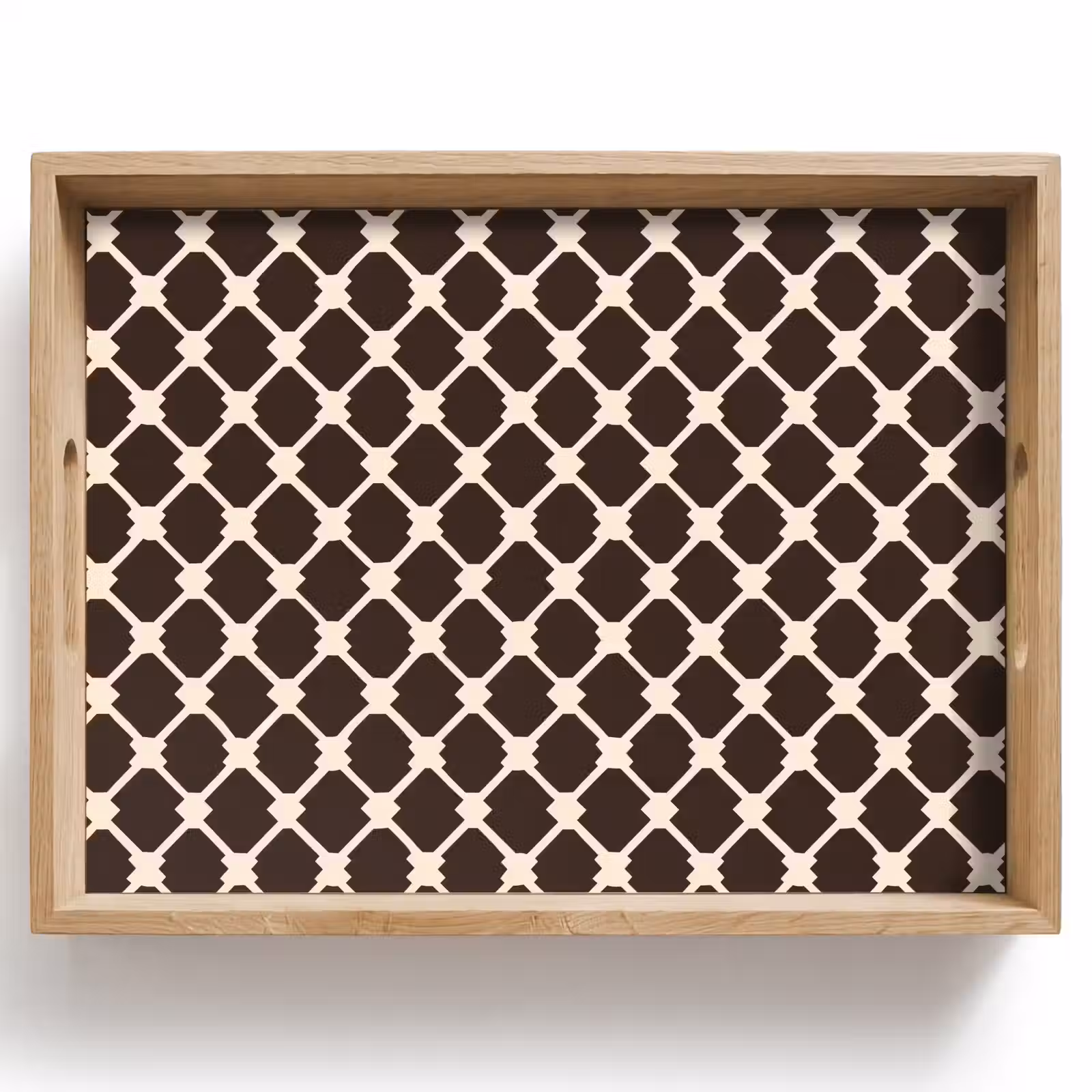 Tablett - Braun - Schachbrettmuster - Geometrisch — 1