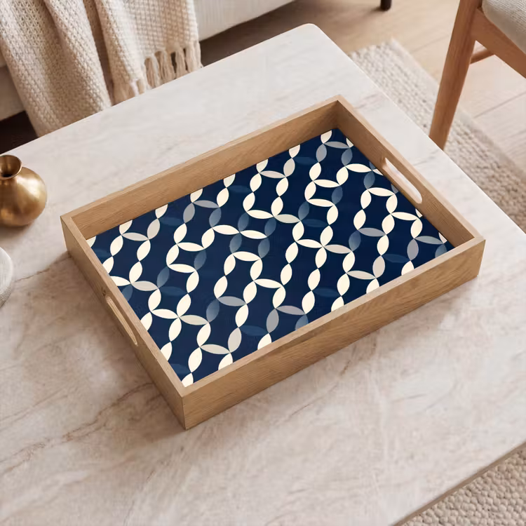 Tablett - Abstrakt - Muster - Blau — 2
