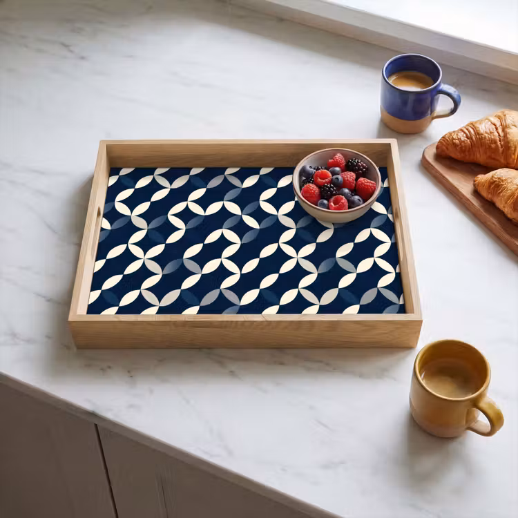 Tablett - Abstrakt - Muster - Blau — 3