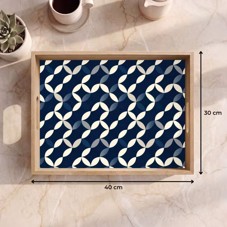 Tablett - Abstrakt - Muster - Blau — 7
