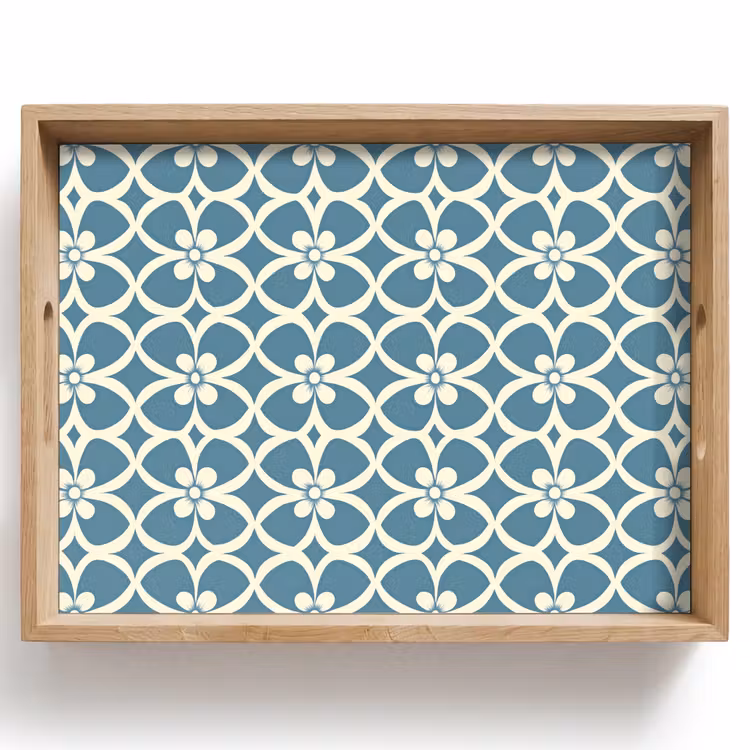 Tablett - Muster - Symmetrisch - Blau — 1