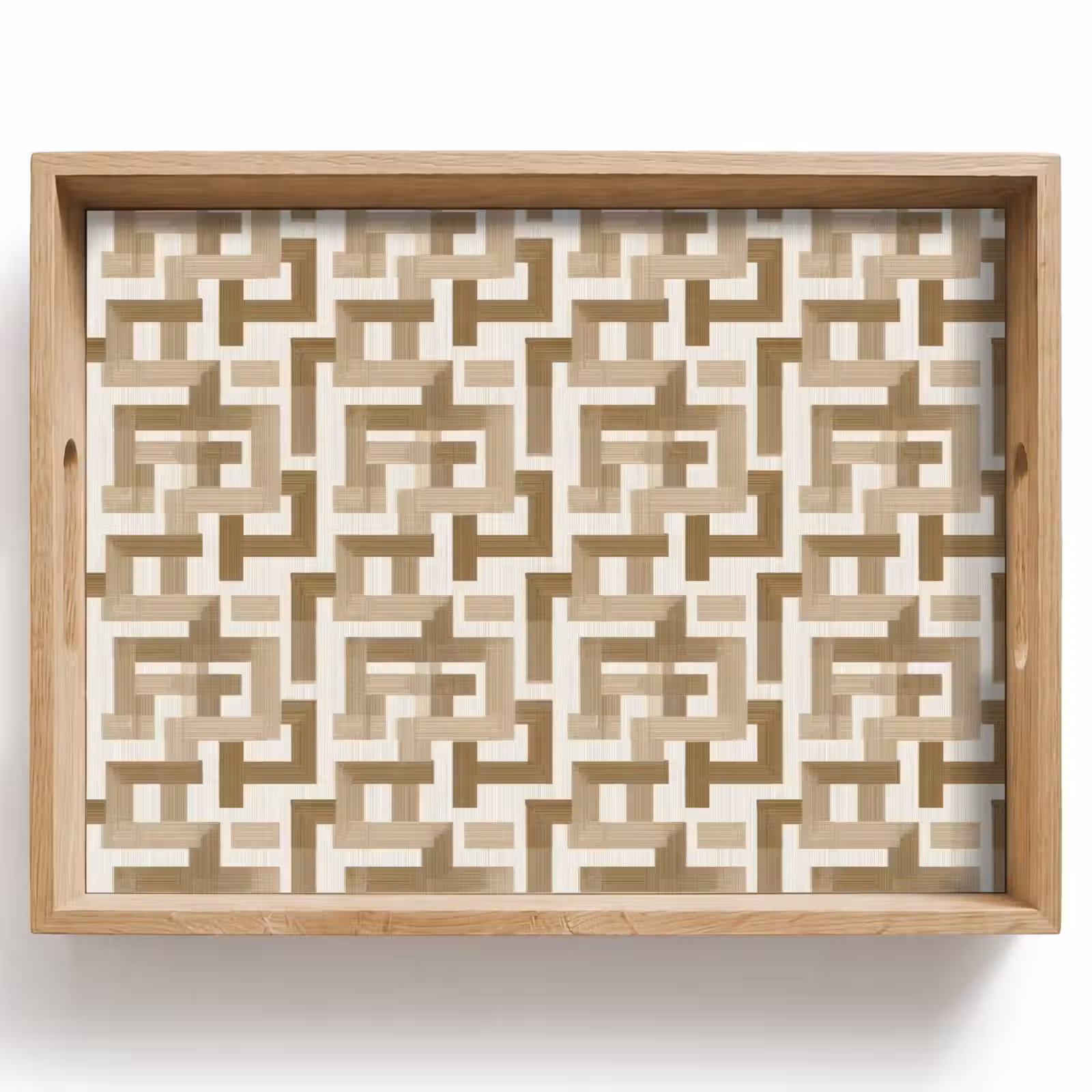 Tablett - Geometrisch - Retro - Braun — 1