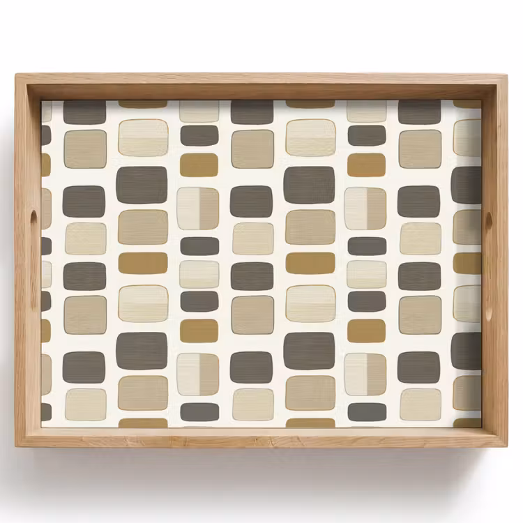 Tablett - Blöcke - Vintage - Grau — 1