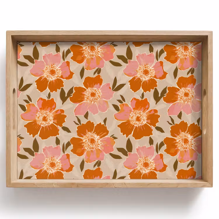 Tablett - Blumen - Motiv - Retro — 1