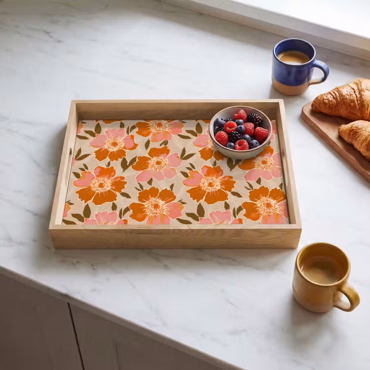 Tablett - Blumen - Motiv - Retro — 3