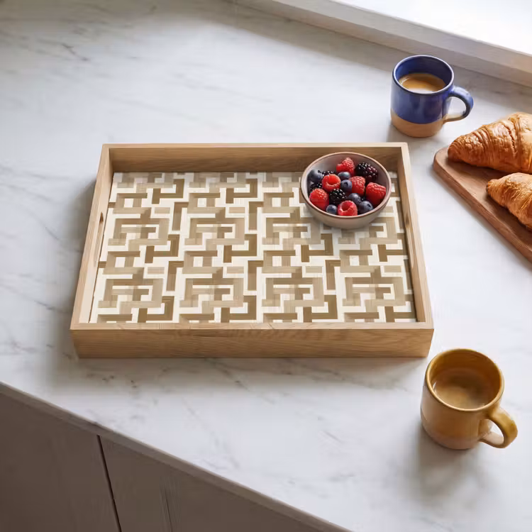 Tablett - Geometrisch - Retro - Braun — 3