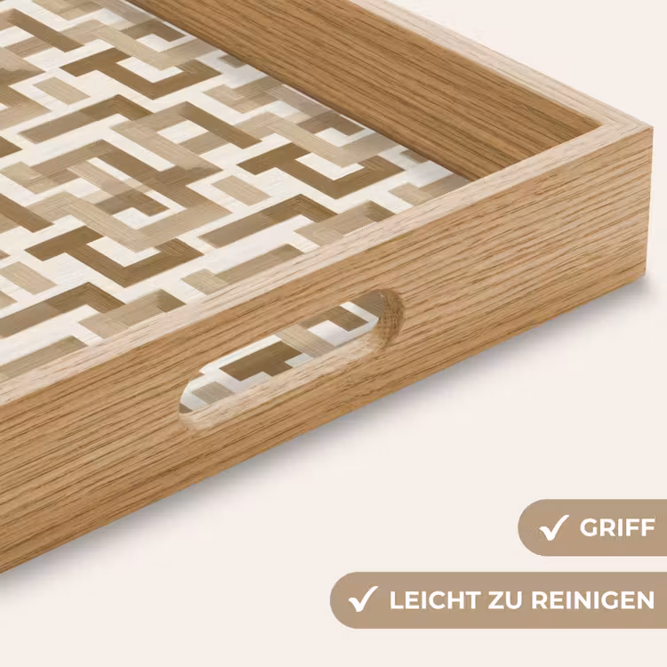 Tablett - Geometrisch - Retro - Braun — 8