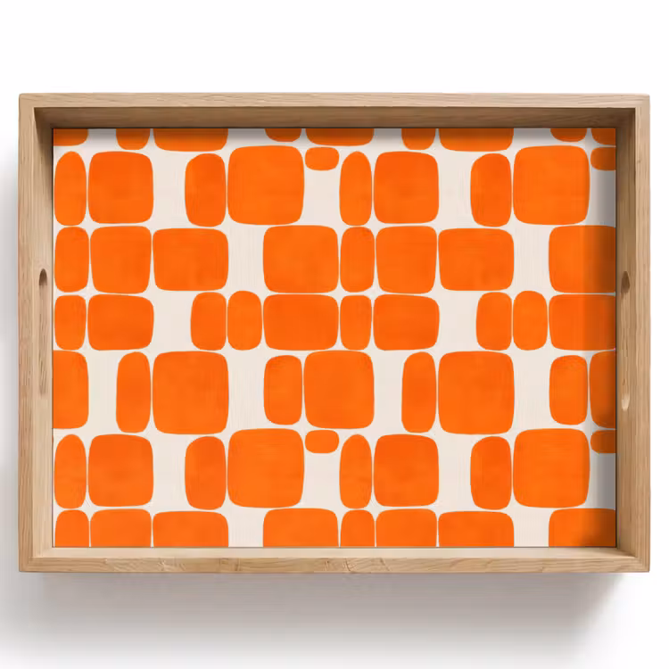 Tablett - Muster - Retro - Orange — 1