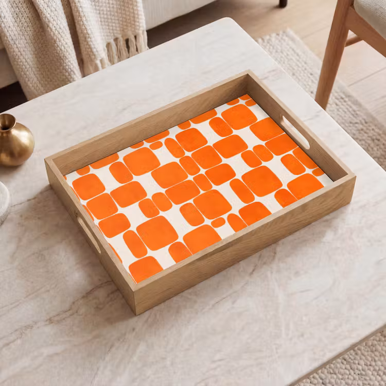 Tablett - Muster - Retro - Orange — 2