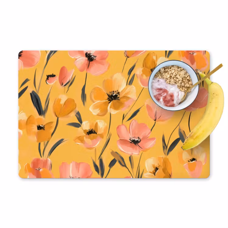 Tischset - Blumen - Gemalt - Gelb — 1