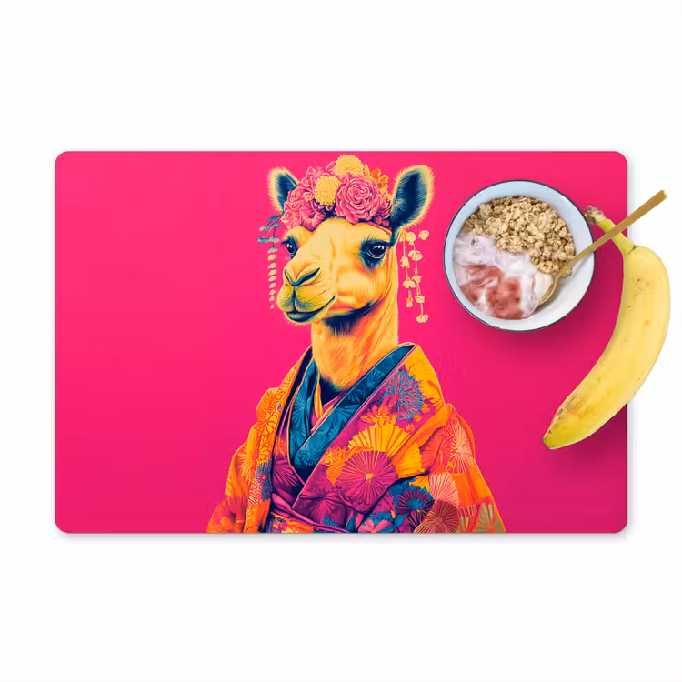 Tischset - Kamel - Blumen - Kimono - Fächer — 1