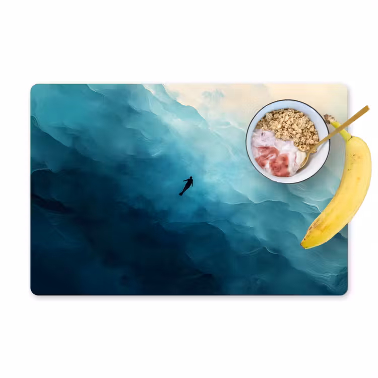 Tischset - Meer - Silhouette - Abstrakt - Blau — 1
