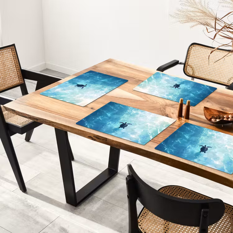 Tischset - Schildkröte - Meer - Blau - Glitzern — 4