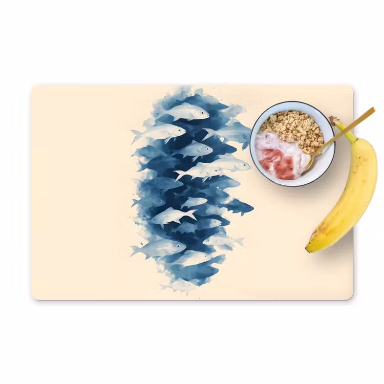 Tischset - Fische - Minimalistisch - Blau — 1