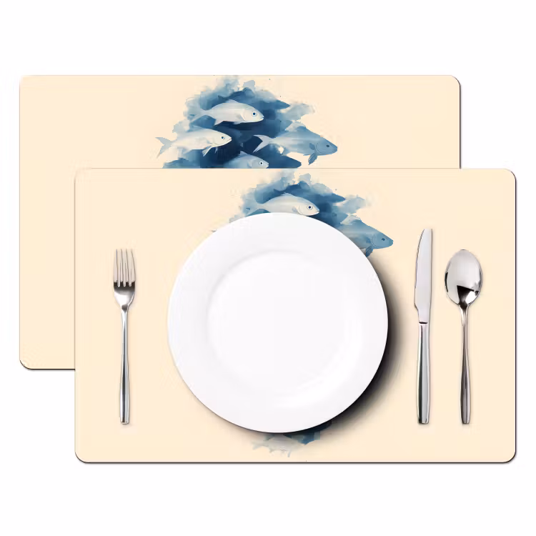 Tischset - Fische - Minimalistisch - Blau — 2