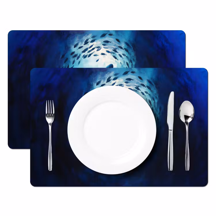 Tischset - Wal - Fisch - Dunkelblau — 2