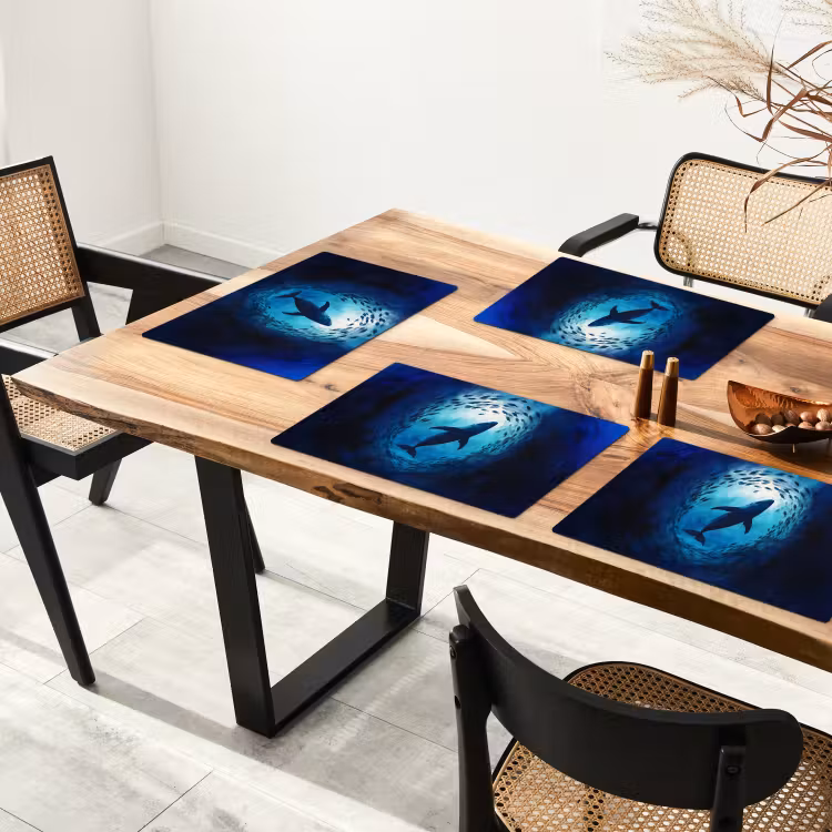 Tischset - Wal - Fisch - Dunkelblau — 4