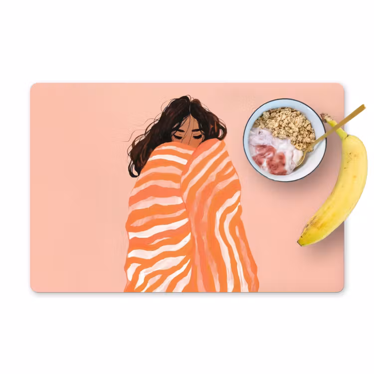 Tischset - Mädchen - Decke - Gestreift - Orange — 1