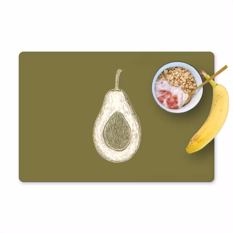 Tischset - Avocado - Minimalistisch - Illustration - Grün — 1