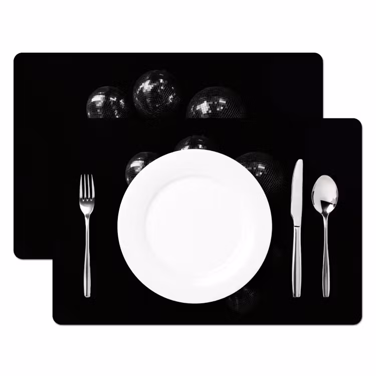 Tischset - Disco-Kugeln - Minimalistisch - Schwarz - 6 Stück — 2