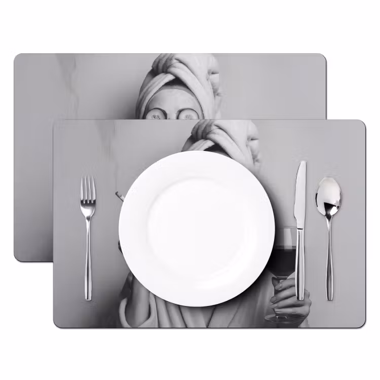 Tischset - Frau - Maske - Wein - Zigarette - 6 Stück — 2