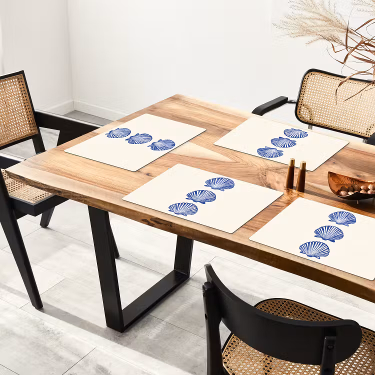 Tischset - Muscheln - Blau - Muster — 4