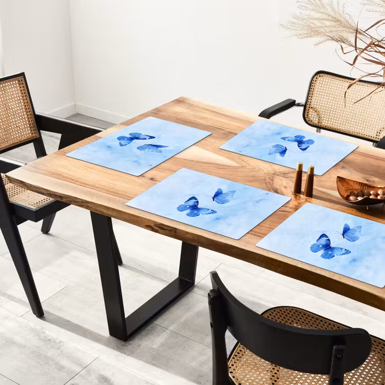 Tischset - Schmetterlinge - Ornamental - Blau — 4
