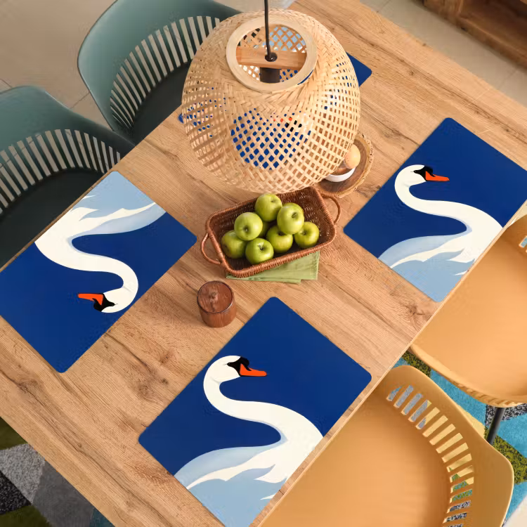 Tischset - Schwan - Weiß - Schnabel - Illustration — 3