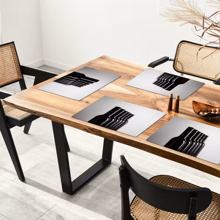 Tischset - Weinflaschen - Schwarz - Minimalistisch - 6 Stück — 4