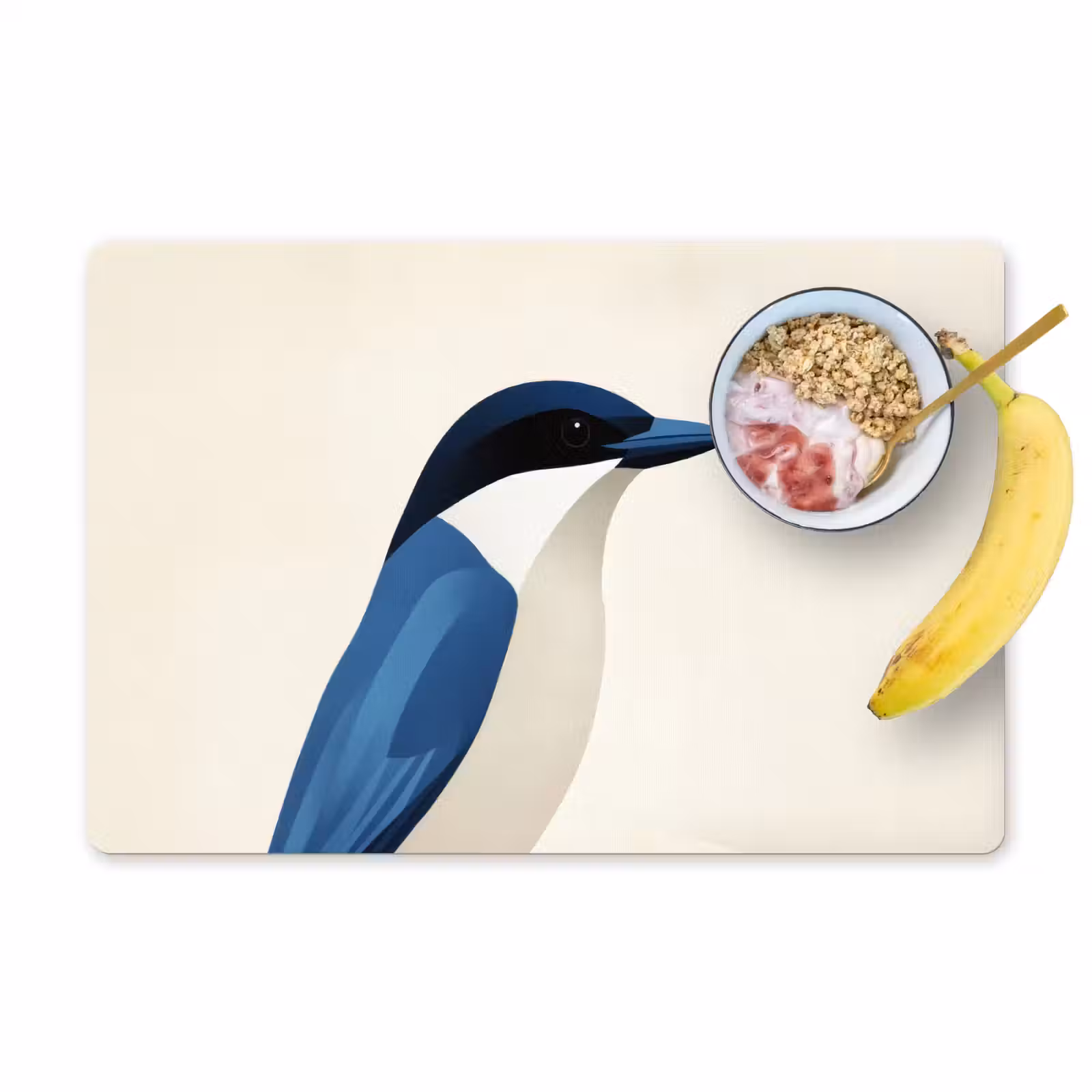 Tischset - Illustration - Blau - Vogel — 1